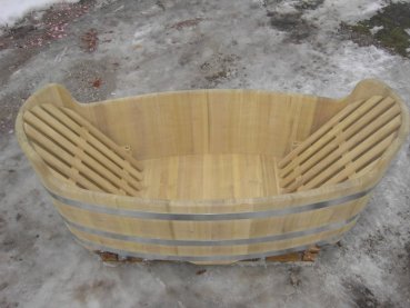 Romantika , Gartenbadewanne, Holzbadewanne, Liegebadewanne, Holzwanne, handgefertigte Holzbadewannen, 2 Personen